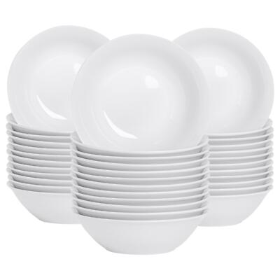 36x klassische weiße Müslischalen 18 cm Porzellan Eis Haferflocken Schalen