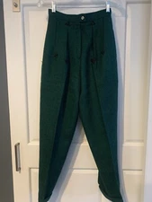 Vintage Angelo Tarlazzi Wool Pants Women's  High Rise Baggy Cuffs Made In France