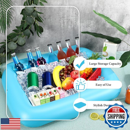 FillTouch Rectangular Inflatable Serving Bar Floating Drink Holder for Pool I - Picture 3 of 5