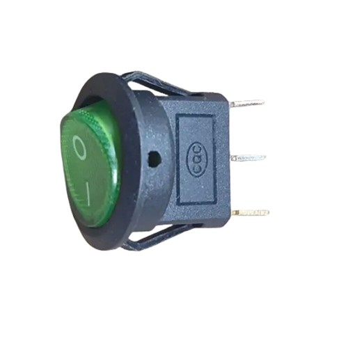 8x For SPST 3 Pin ON/OFF Round Rocker Switch With Green Neon Lamp 10A 125VAC HOT - Picture 3 of 9