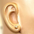 New 14k yellow gold .41ct SI2 H round cut diamond stud earrings 1.4g heart prong — photo 7