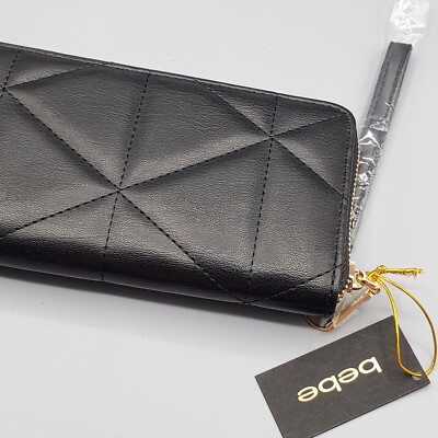 ペンタバーレ モッリスリム C.C. BLACK 30包入り BEBE BLACK QUILTED ZAZA DIAMONDS, ZIP AROUND WALLET GOLDEN
