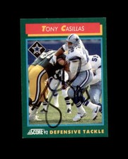 Tony Casillas Hand Signed 1992 Score Dallas Cowboys Autograph