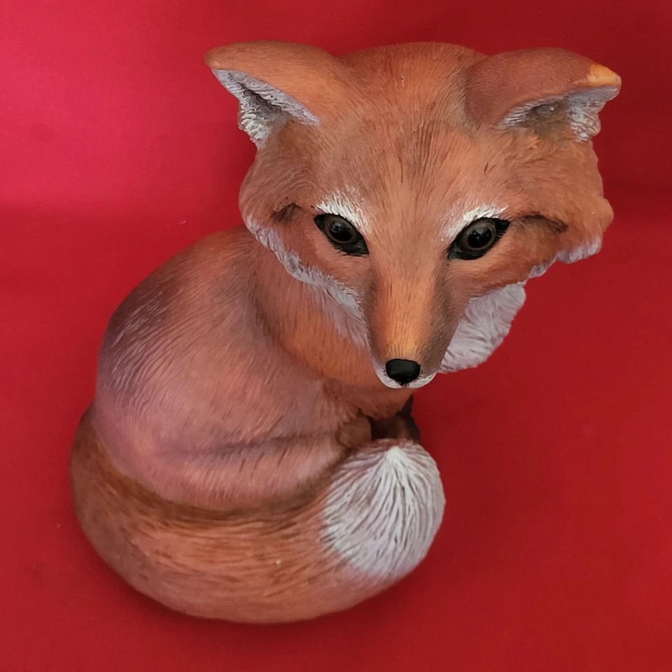 VTG Art Line Red Sitting Fox Resin Garden Yard Statue Animal Figurine 1996 - Image 3 of 4
