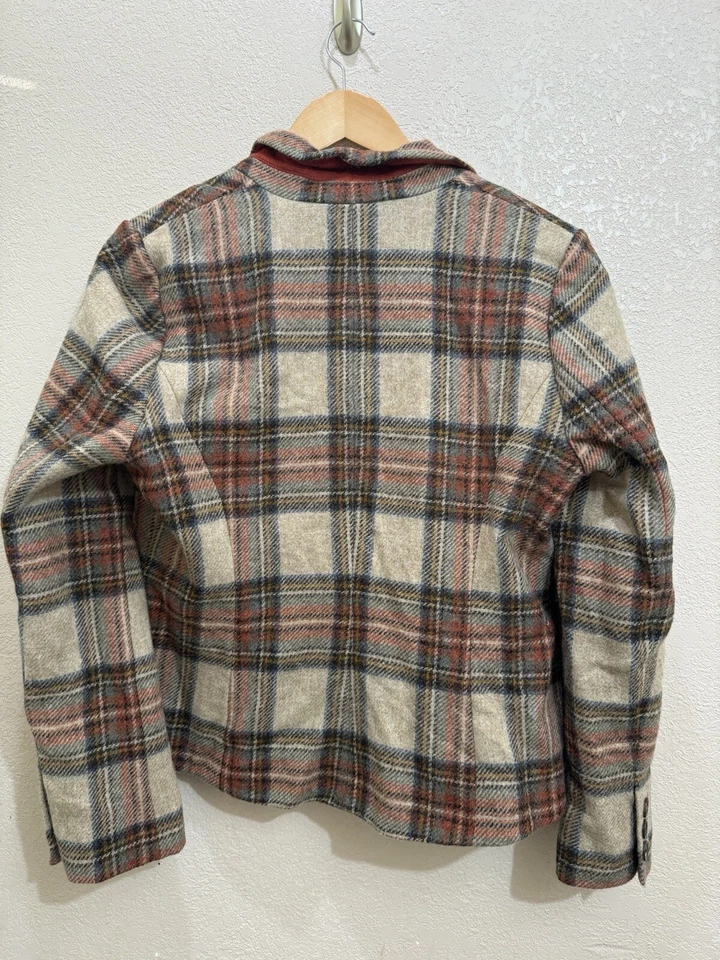 Boden British Tweed By Moon Blazer Women's Plaid Blazer  100% Wool Size 12 - Image 3 of 4