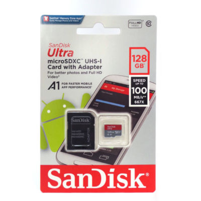 New GENUINE SanDisk ULTRA 128GB  MicroSDXC 100MB/s UHS-1 with Reader & Adapter
