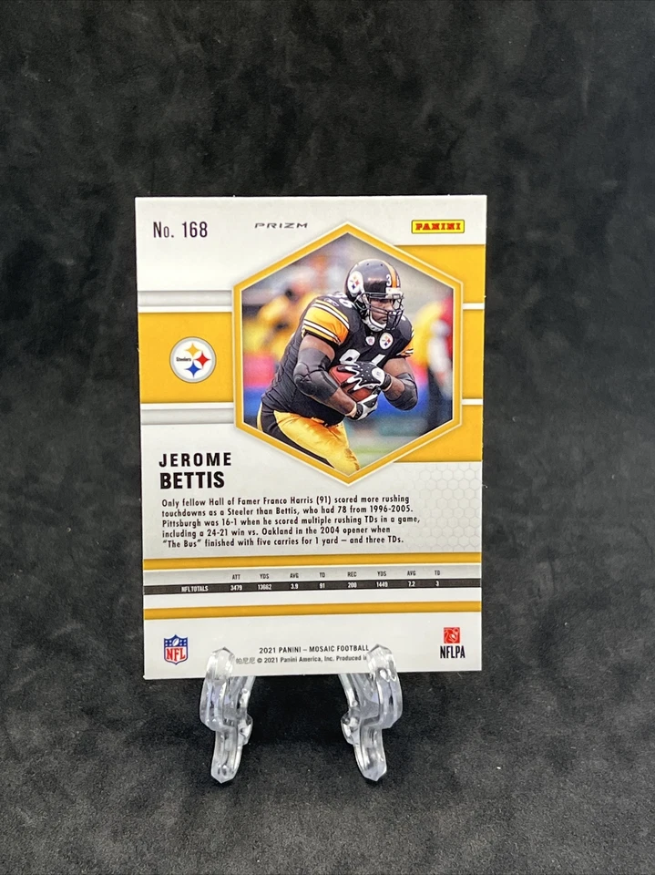 Jerome Bettis 2021 Panini Mosaic Prizm Silver Mosaic #168 Pittsburgh Steelers  - Image 2 of 2