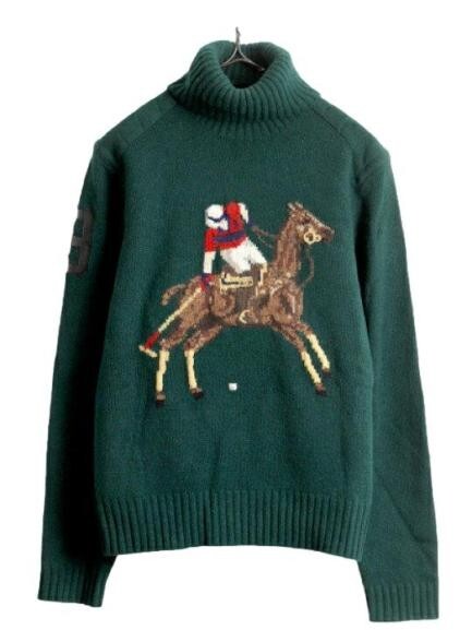 Vintage POLO RALPH LAUREN Equestrian Polo Player Knit Wool