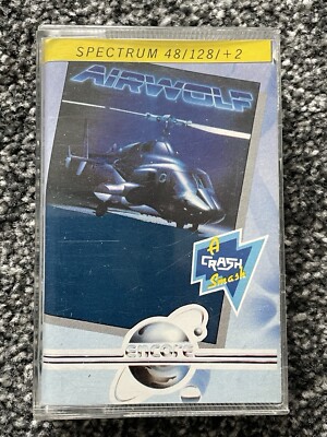 Airwolf von Encore ZX Spectrum 48k 128k +2 +3 Spiele Crash Smash Cassette Tape