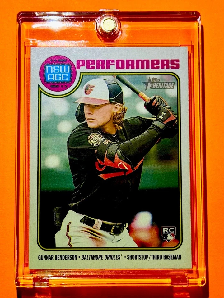 Gunnar Henderson MINT ROOKIE CARD TOPPS HERITAGE NEW AGE PERFORMERS ORIOLES RC! - Image 3 of 4
