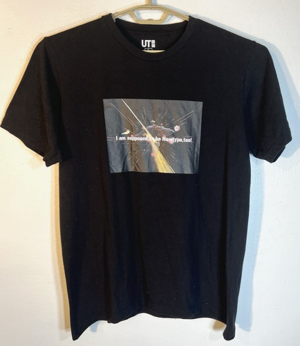 Uniqlo x Gundam Size Large Black Cotton 40th Anniversary I am Newtype Graphic T