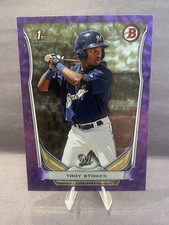 2014 Bowman Draft 1st-Troy Stokes #DP111 Purple Ice /99 Milwaukee Brewers