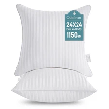 24 x 24 Throw Pillow Inserts, Firm and Fluffy Decorative Square Pillows for C...