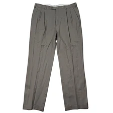 VINTAGE Zanella Mens 36x30 Bennett Pleated Wool Dress Pants Gray Made in Italy