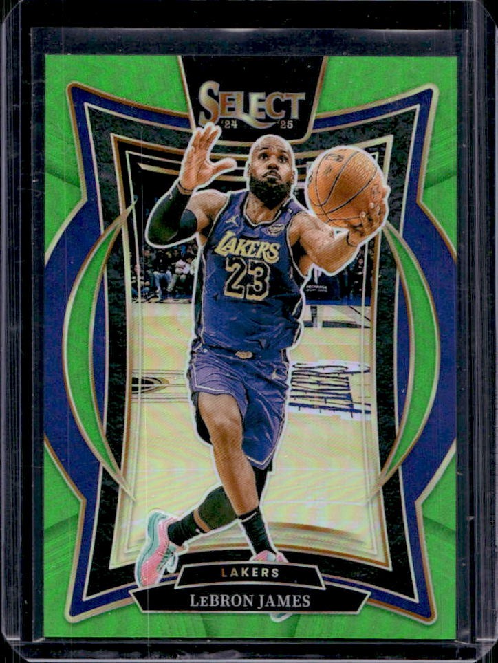 2024-25 Select LeBron James Concourse Neon Green Prizm #33/75 Lakers