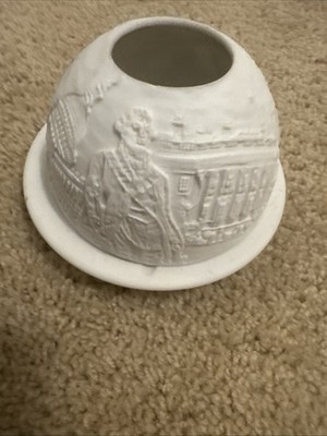Bernardaud Limoges Bisque Lithophane Votive Candle Holder 4'' Washington DC