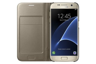 Samsung Galaxy S7 Case LED View Flip Cover - Gold