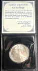 1995 1 oz Silver American Eagle (Brilliant Uncirculated) Signed COA