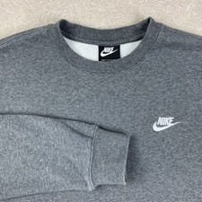 Nike Club Nike Fleece Charcoal Heather Sweatshirt Crewneck BV2662-071 Medium