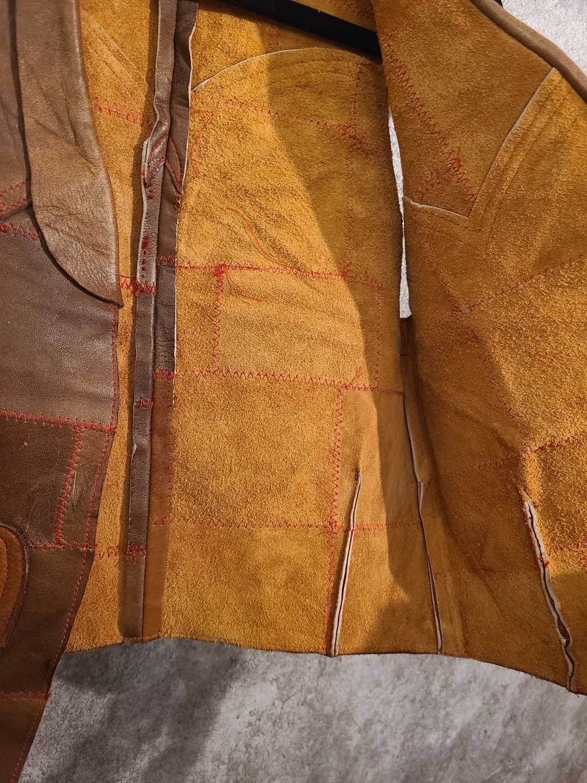 True Vintage Real Leather Patchwork Quilt Festiva… - image 3