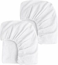 2 Pack Muslin Fitted Crib Sheets for Baby Girls  Boys-Neutral Breathable Crib