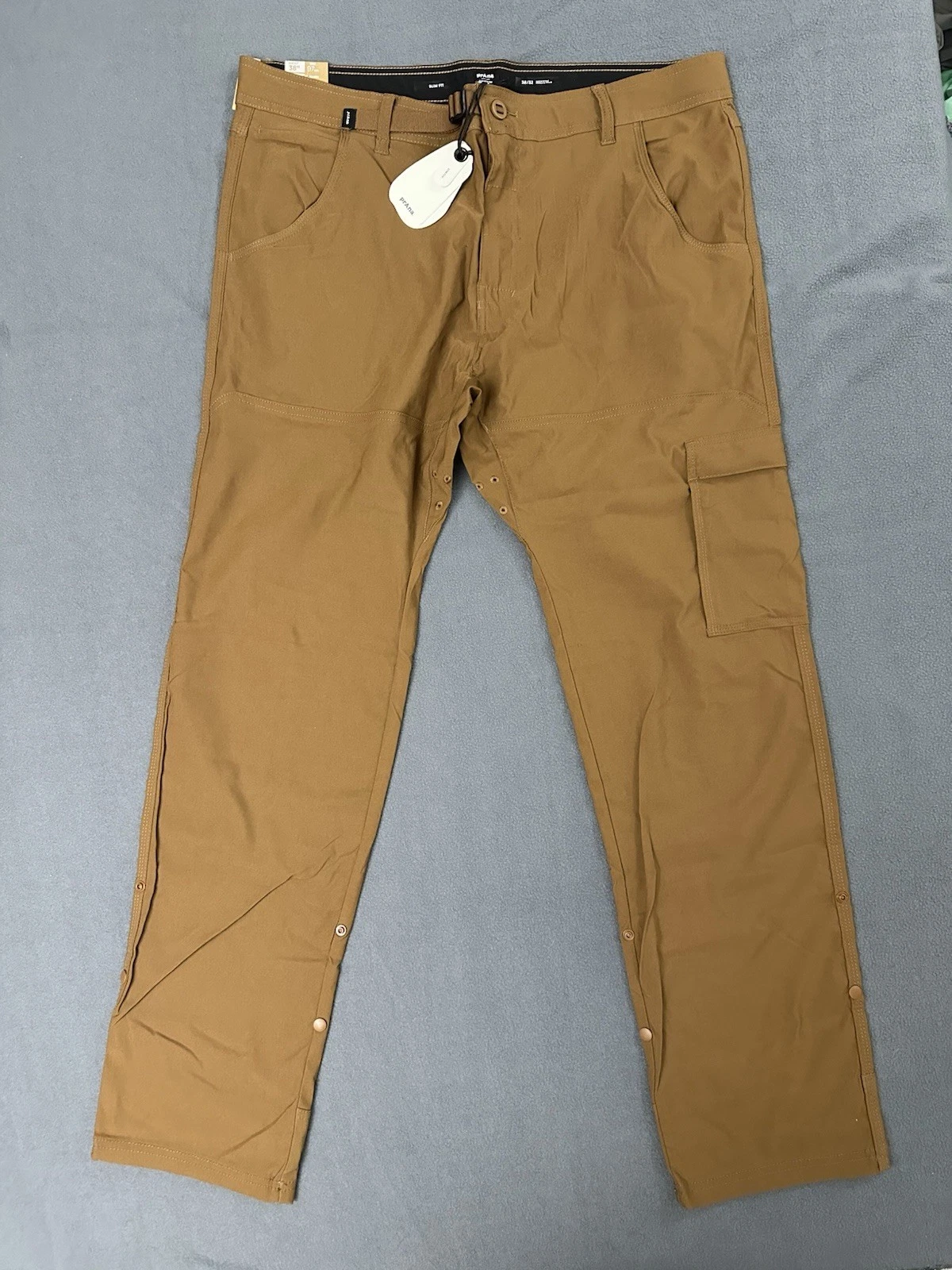 Prana Stretch Zion Slim Pants II Sepia Brown Men’s 38x32 Hiking