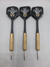 Vintage Brass Dart Set with Black Flights - 18g -