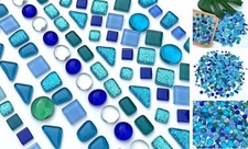 Assorted Blue Irregular Crystal Mosaic Tiles, 9oz Value Pack - Blue Series