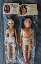 NOS Vtg Indian Princess Chief Dolls Fibre Craft 3202 3211 Beading Kit Accessorie