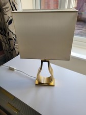 Modern Elegant Gold Lamp - Minimalist Bedside Desk Table Lamp with Fabric Shade