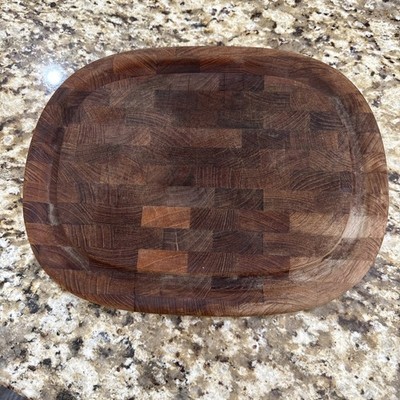 Dansk Solid Wood Oval Cutting Board 14x11  Dark Wood