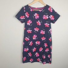 Joules Riviera Dress Womens UK 12 Navy Blue Floral Sheath Casual Summer