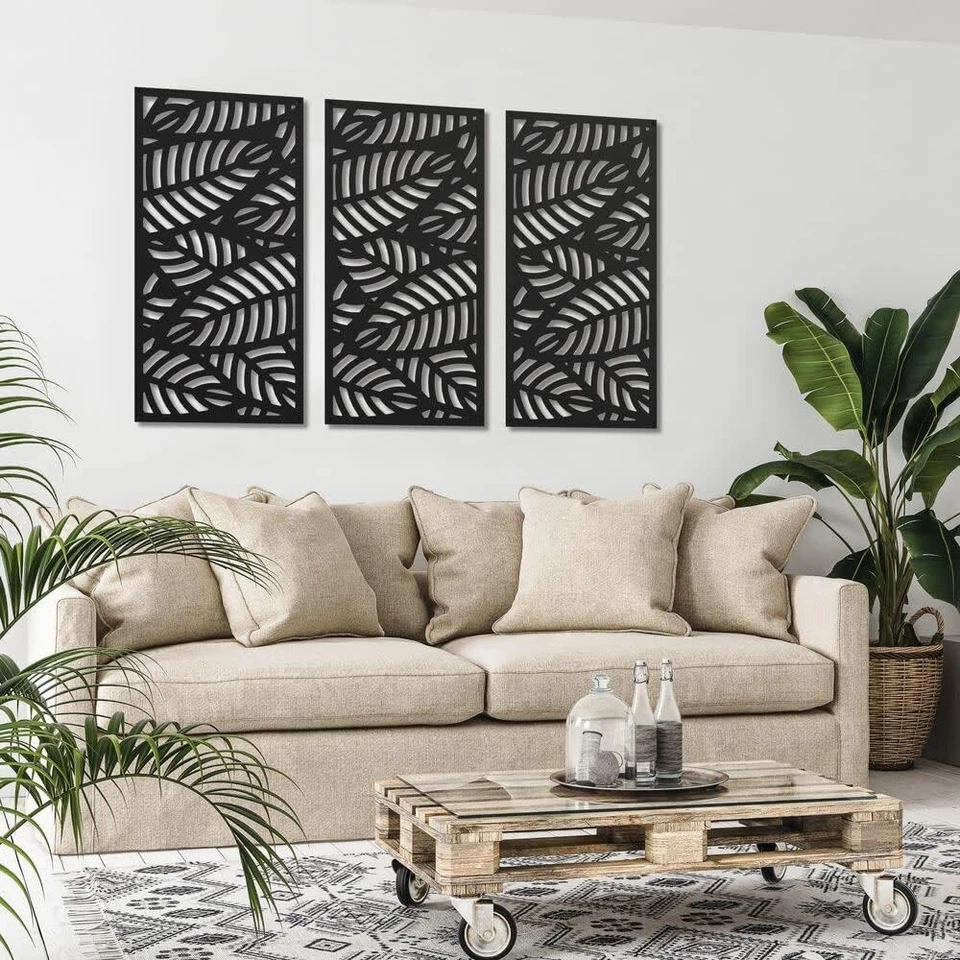 2 ft. x 4 ft. Sanibel Black Polypropylene Decorative Screen Panel, Set 4 Panels - Image 2 of 4