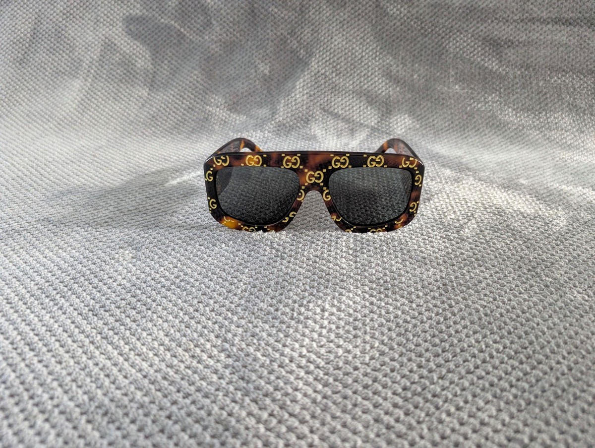 Gucci Gg0988S Oversized Square Sunglasses Havana Brown Tortoise Shell Frame Gucci GG0918S Brown, Tortoise, Gold Prescription Sunglasses main image 4