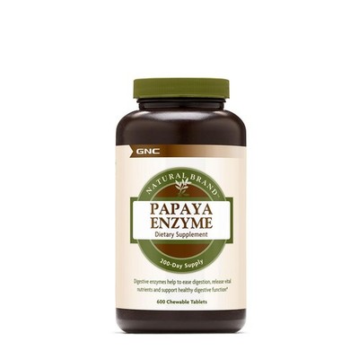 Gnc Natural Brand Papaya Enzyme 600 Chewable Tablets
