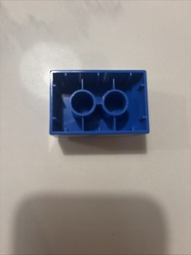 LEGO 2302pb04 Blue Duplo, Brick 2 x 3 Slope Curved W/ Silver Windows (x1)