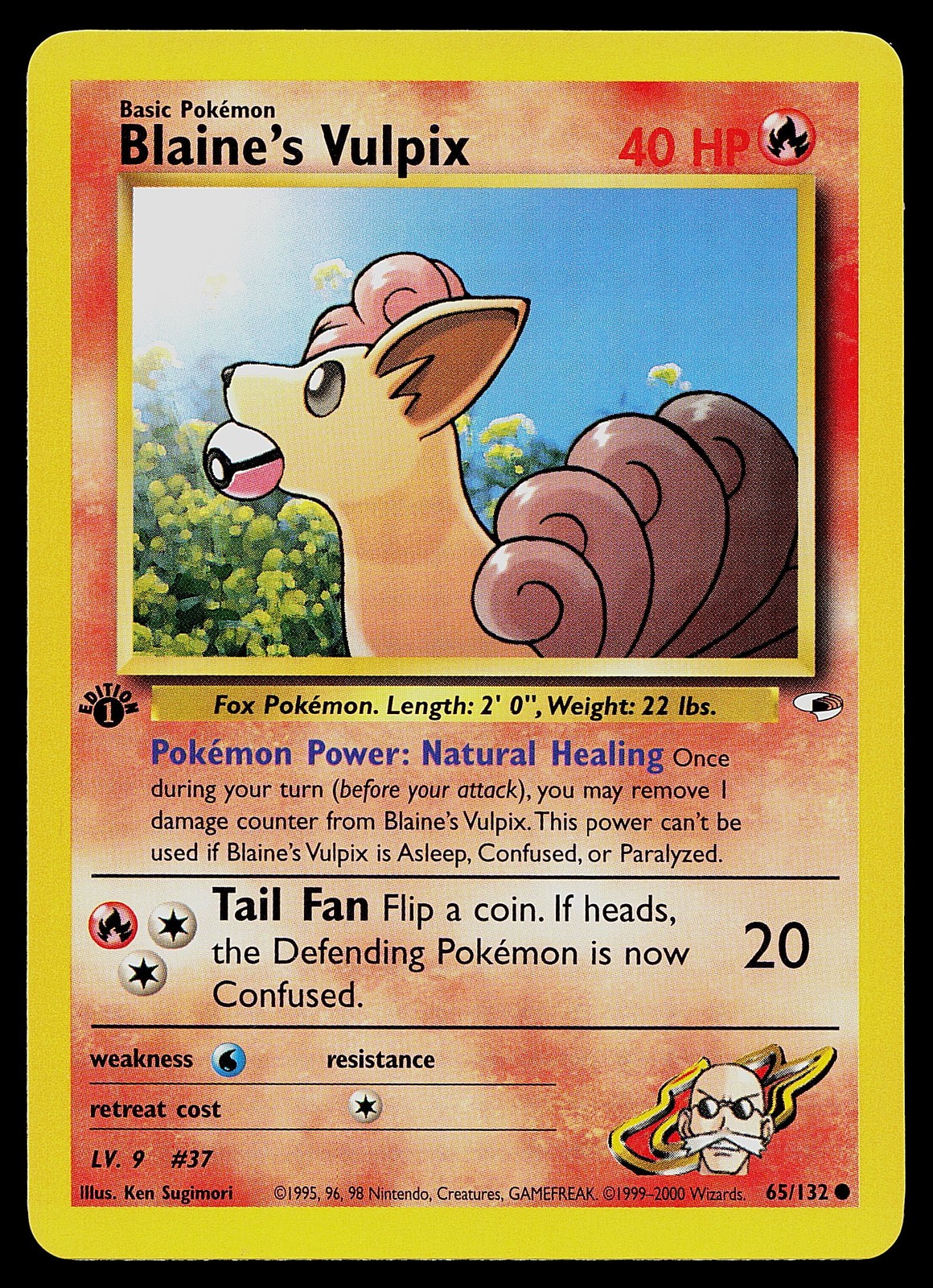 Pokemon Card - Blaine's Vulpix Gym Heroes 65/132 Common 1st Edition