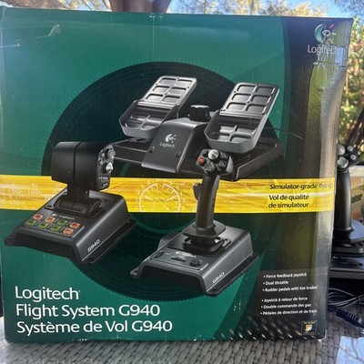Logitech G940 Flight Simulator Set Joystick HOTAS Rudder Pedals Complete Openbox