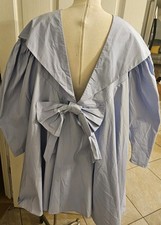 ASOS EDITION  BOW DRESS DRAMATIC STATEMENT SMOCK DRESS PUFF SLEEVES LITE BLU NWT