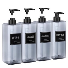 Segbeauty 33.8oz 4pcs Gray Pump Bottle Dispenser for Bathroom Kitchen