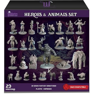 Wildspire Heroes, Animal Companions & Troll King for DND Miniatures Bulk 28mm
