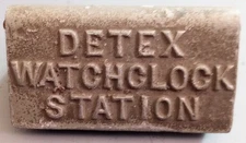 Vintage DETEX Watch Station Clock Box With The Original Key And Chain Aluminum