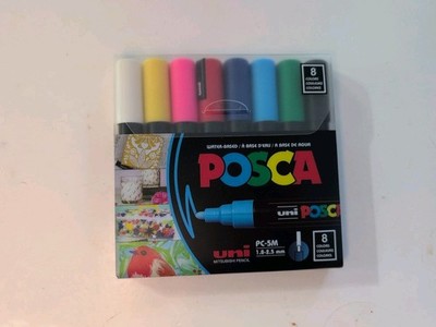 Uni POSCA PC-5M Water-Based Paint Markers (8 Pack) 1.8-2.5mm - Brand New