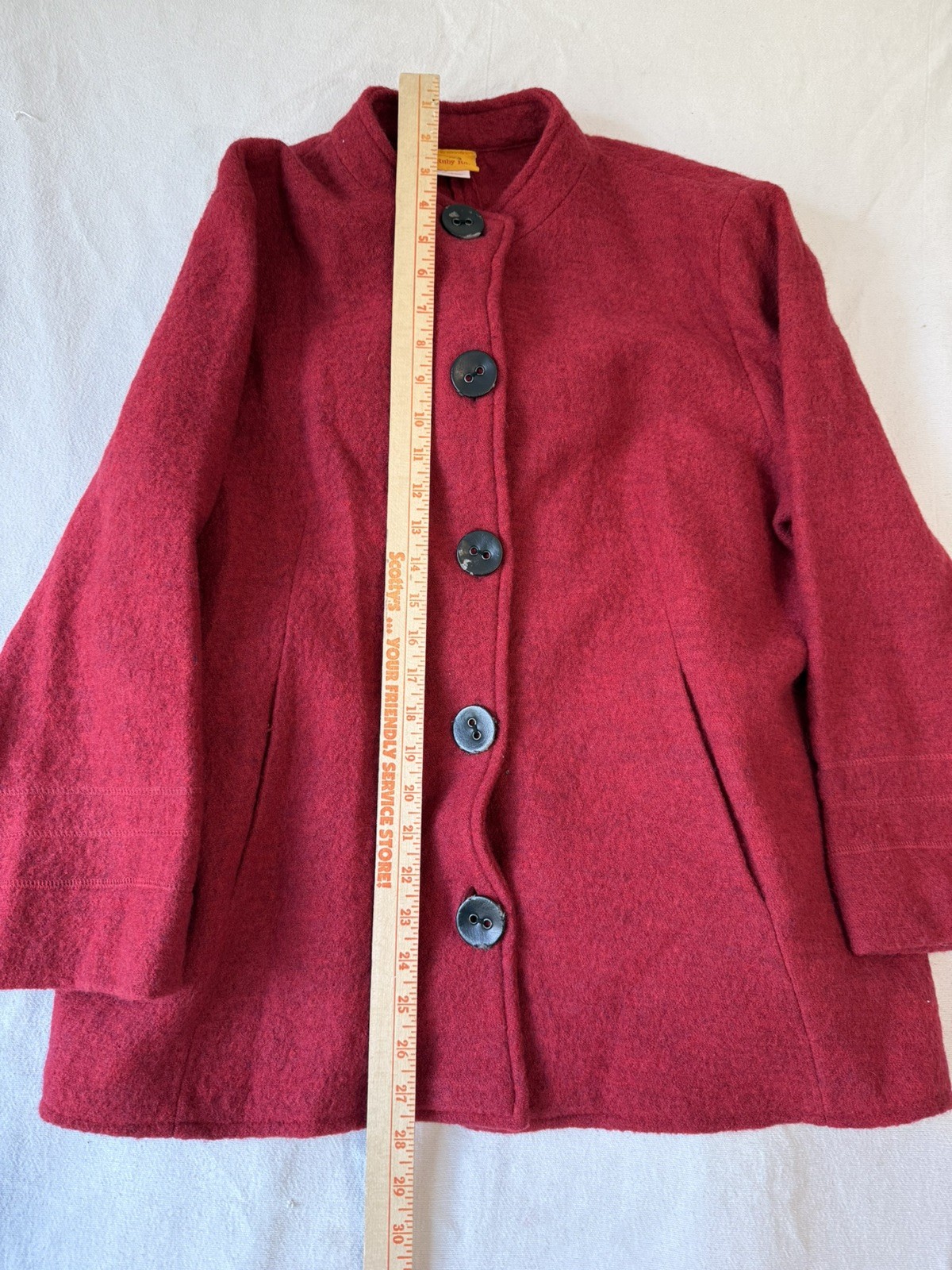 Ruby Rd Women’s 100% Wool Jacket Large Red Button… - image 3