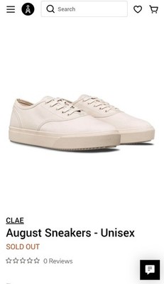 Clae Los Angeles August Men's Tan Ivory Beige Vegan Lace Up Sneakers MSRP $120
