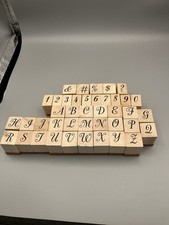 Lot Of Vintage Wooden Rubber Stamps Full Set Of Letters  Numbers, Some Symbols