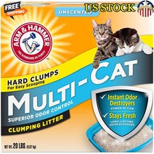Multi-Cat Clumping Litter Unscented 20lb Odor Control Dust Free Low Tracking New 0.94 per pound