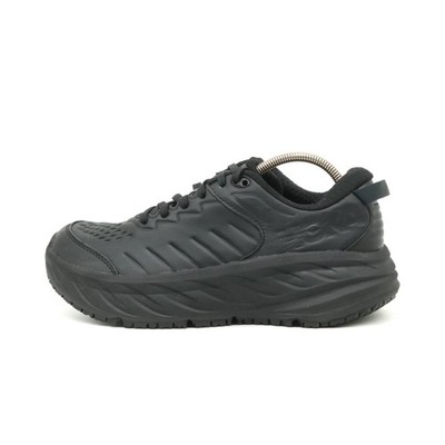 Hoka One Damen Bondi SR Schuh Schwarz Leder Low-Top Gepolstert Sneaker EU 39,5