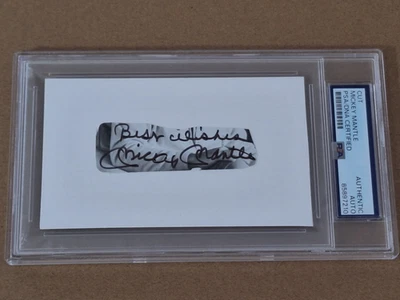 Mickey Mantle BOLD AUTO Signed & inscribed WITH PHOTO on back PSA/DNA #7210 - Image 1 of 3