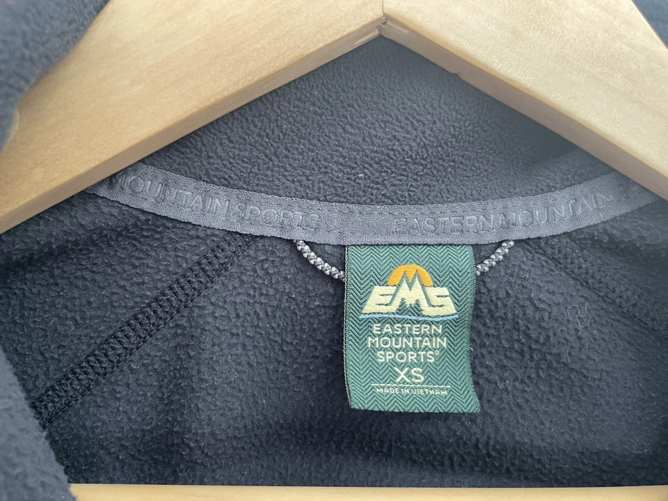 Pullover EMS para mujer negro liso acogedor polar 1/4 cremallera cuello falso manga larga XS Foto 2 de 4